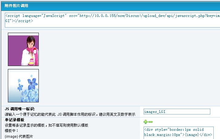 自定义模板的附件图片调用